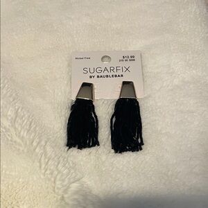 Sugarfix Black Tassel Earrings